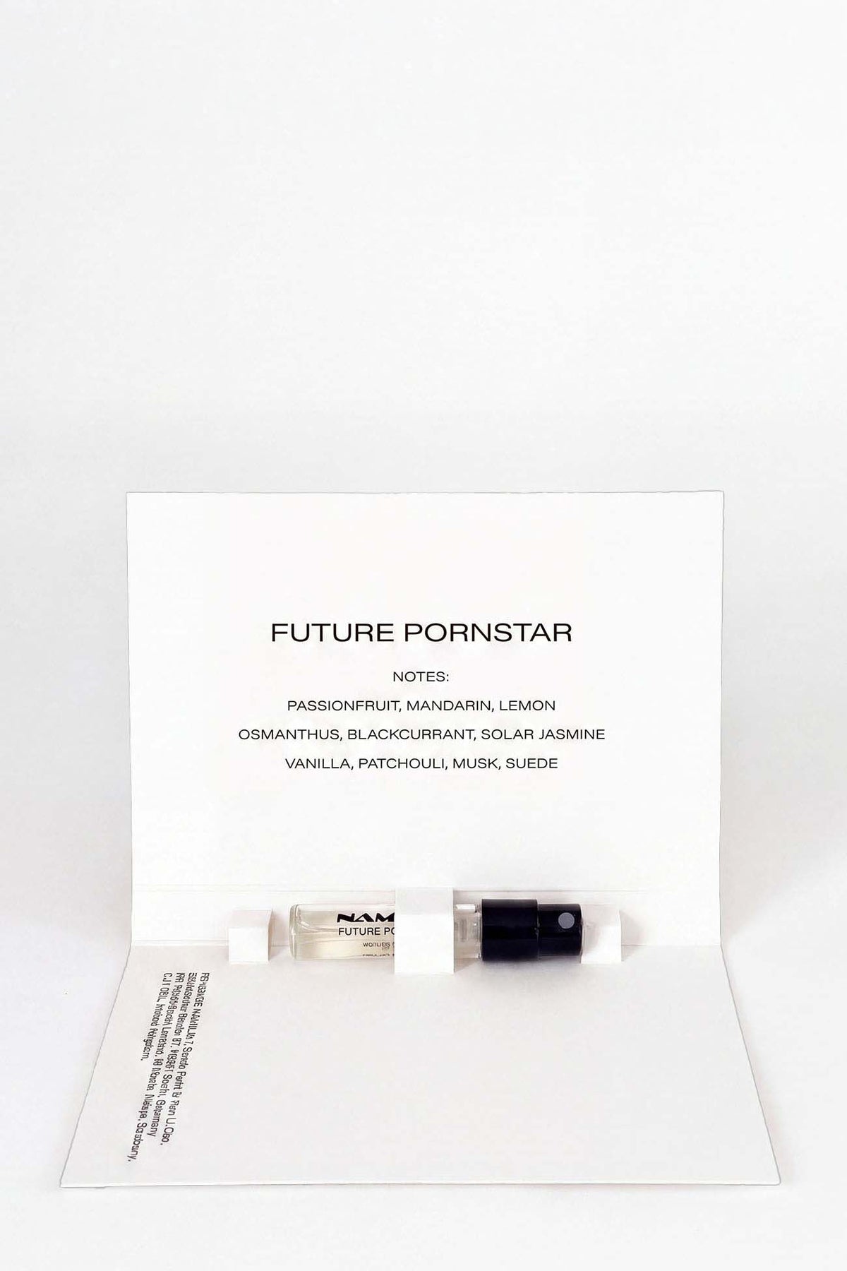 a tester of NAMILIA parfum Future Pornstar