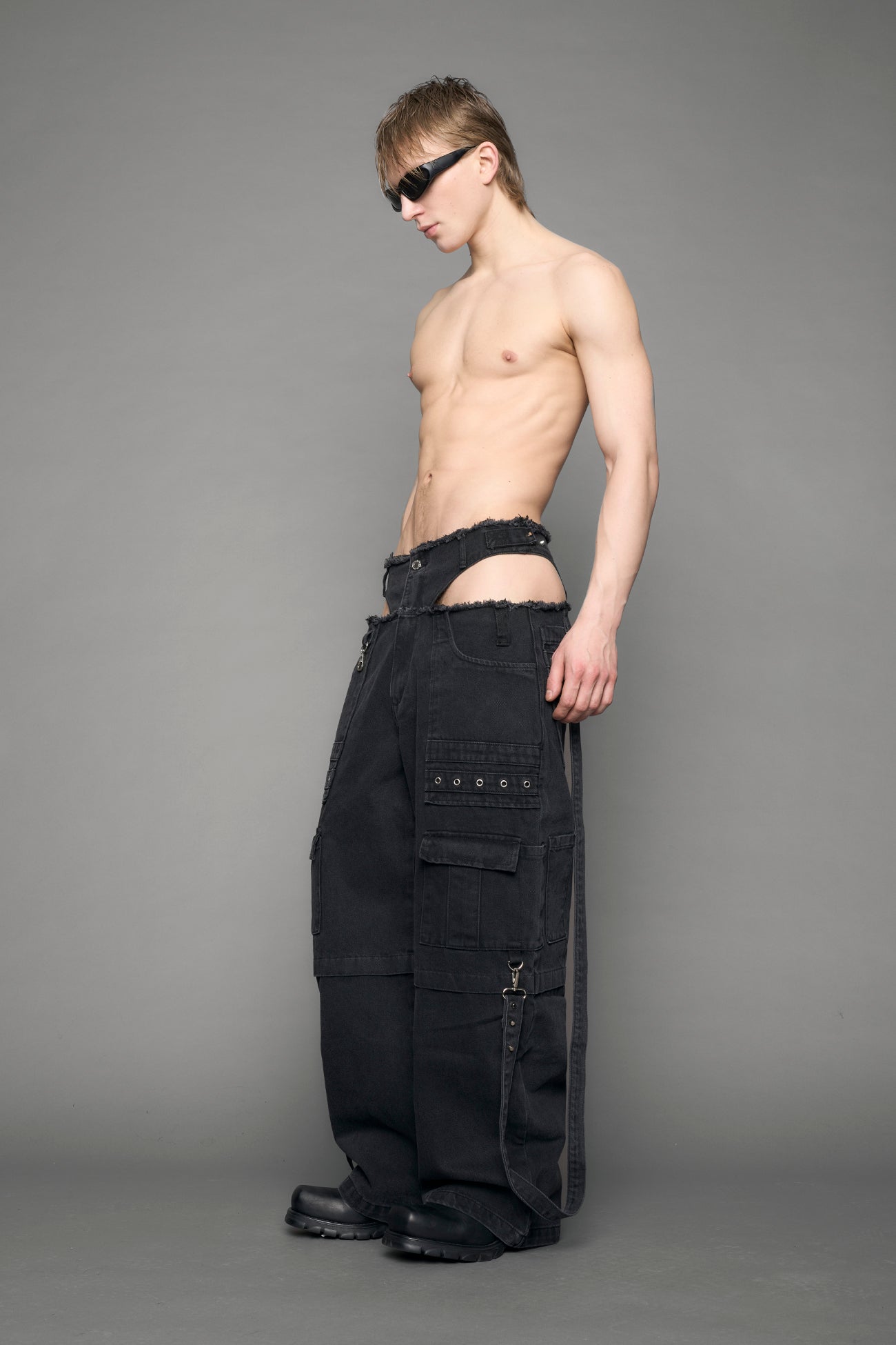 black denim pants with panty